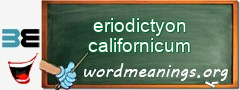 WordMeaning blackboard for eriodictyon californicum